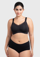 Songful Plus Size Seamless Wireless Supportive Full Coverage Mesh Crossover Bra-2