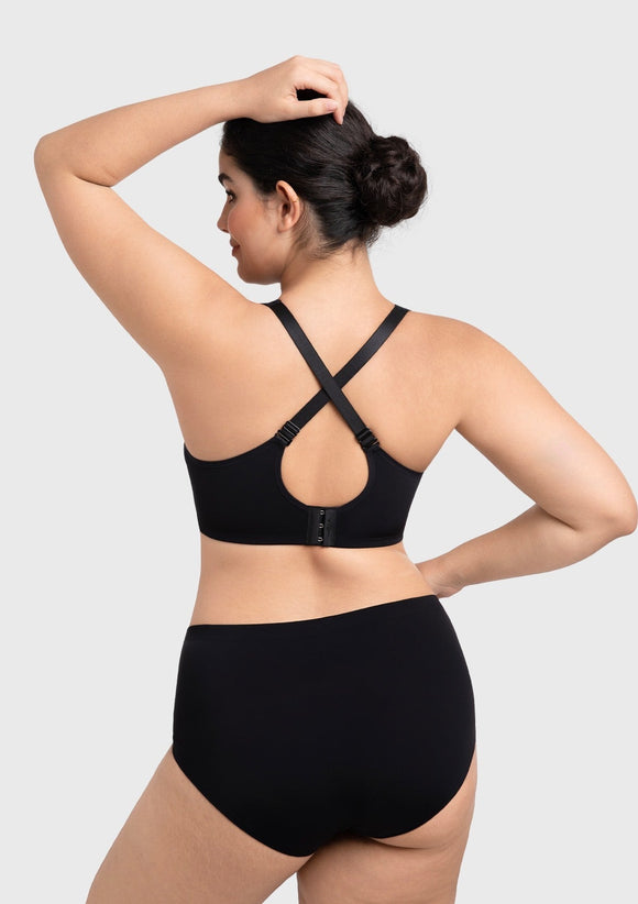 Braveaf Alina Full Coverage Underwire Bra Plus Size Supportive Unlined Adjustable Strap Comfort Fit T-Shirt Style