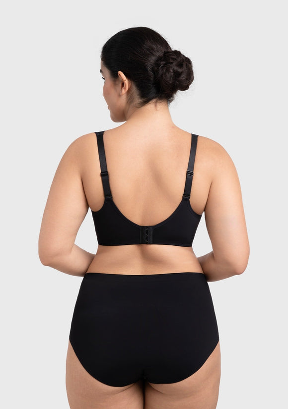 Braveaf Alina Full Coverage Underwire Bra Plus Size Supportive Unlined Adjustable Strap Comfort Fit T-Shirt Style