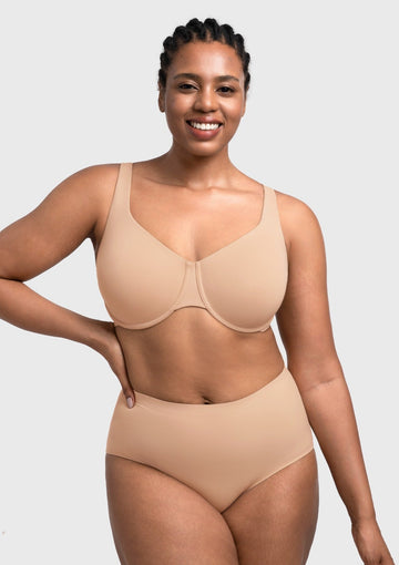 Full Coverage Plus Size T-Shirt Bra with Silky Satin Feel