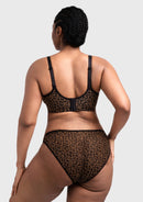 Braveaf Leopard wild Unlined Plus Size Breathable Soft Mesh No Padding Underwire Bra-3