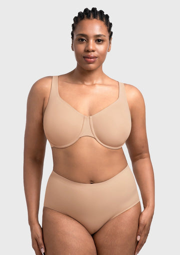 Full Coverage Plus Size T-Shirt Bra with Silky Satin Feel - 0