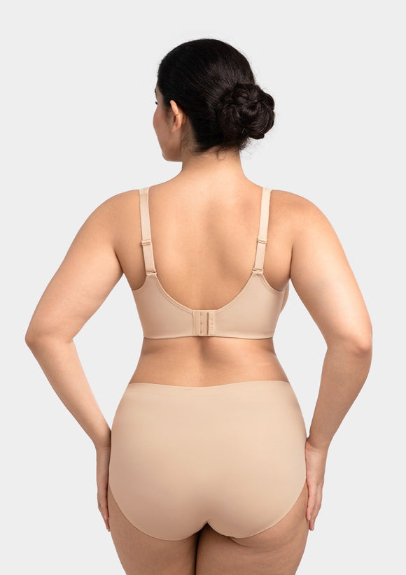 Braveaf Alina Full Coverage Underwire Bra Plus Size Supportive Unlined Adjustable Strap Comfort Fit T-Shirt Style