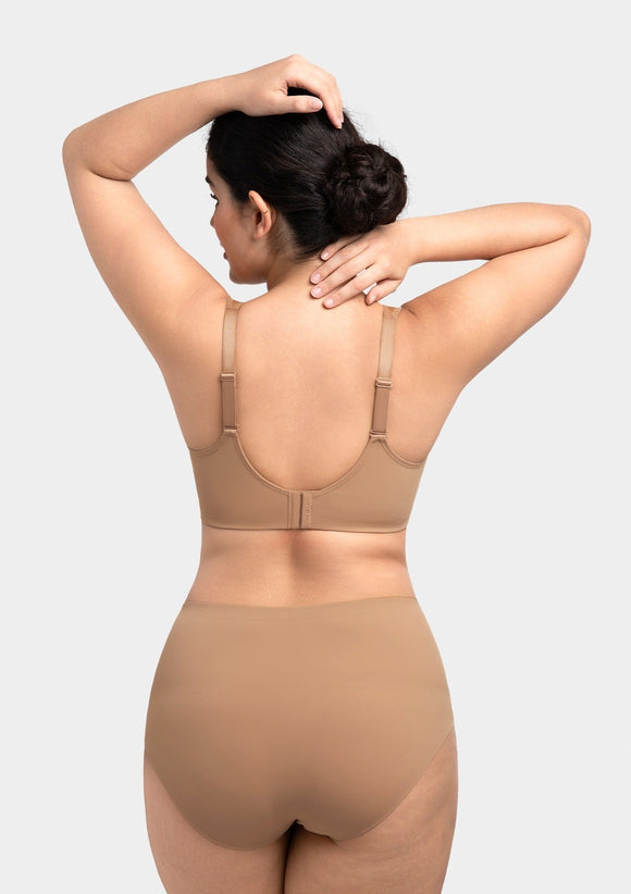 Braveaf Alina Full Coverage Underwire Bra Plus Size Supportive Unlined Adjustable Strap Comfort Fit T-Shirt Style