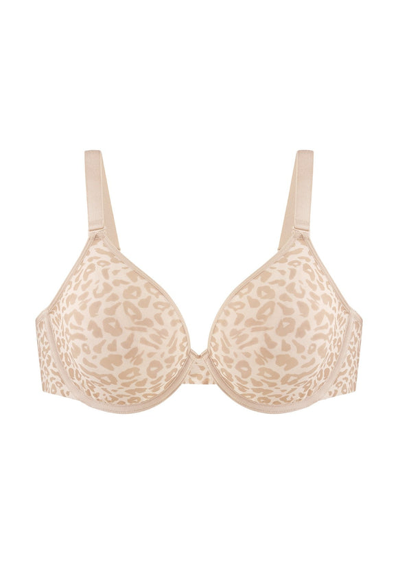 Braveaf Leopard wild Unlined Plus Size Breathable Soft Mesh No Padding Underwire Bra