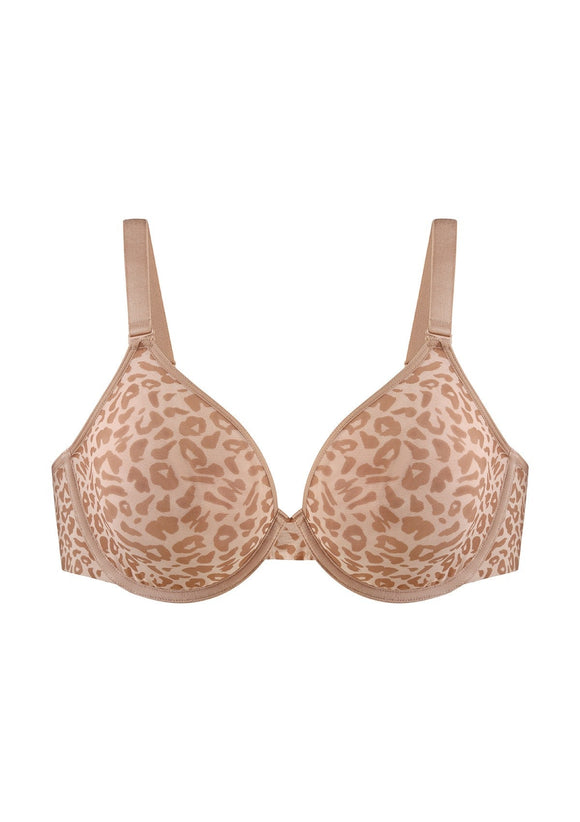 Braveaf Leopard wild Unlined Plus Size Breathable Soft Mesh No Padding Underwire Bra
